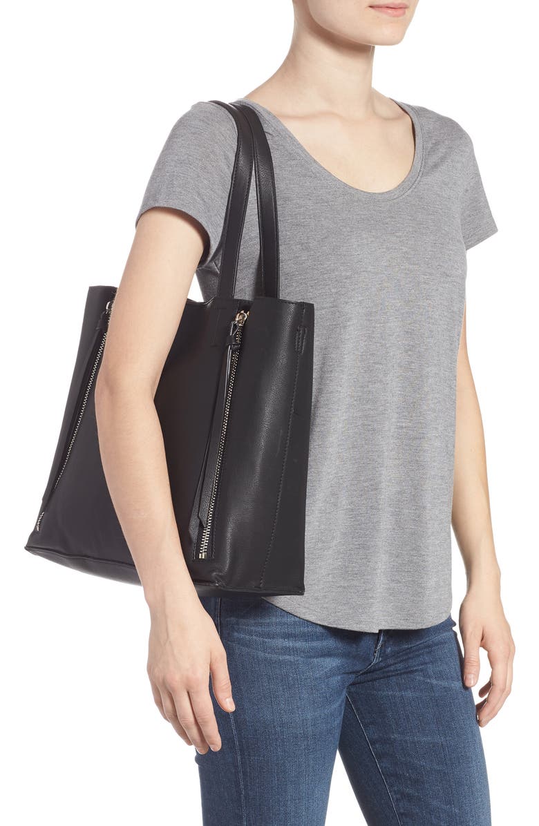 Chelsea28 Leigh Convertible Zipper Faux Leather Tote, Alternate, color,