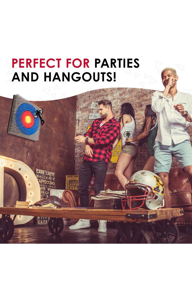 Jumbl Wall-Mounted Axe Throwing Game, Indoor Foam Axe Set with Bristle Target & Mount Kit, Alternate, color, Multicolor