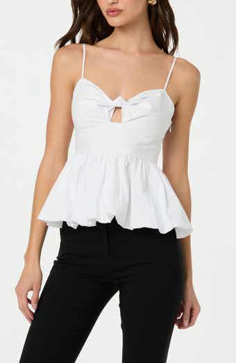 ASTR the Label Cotton Twist Cutout Bubble Peplum Camisole