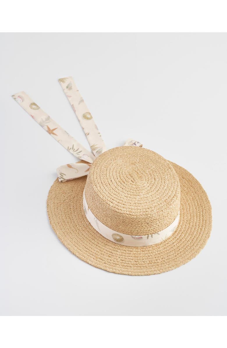Fable England Whispering Sand Raffia Hat, Alternate, color, Beige