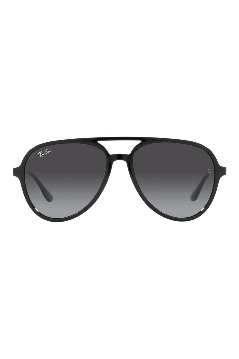 57mm Gradient Aviator Sunglasses, Main, color, BLACK / GREY GRADIENT
