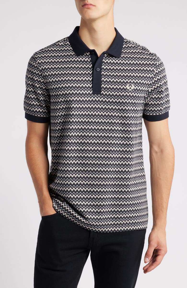 Fred Perry Chevron Print Polo Shirt, Main, color,