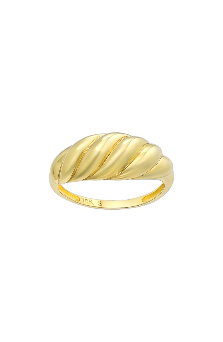 CANDELA JEWELRY 10K Yellow Gold Twisted Dome Ring, Main, color, Gold
