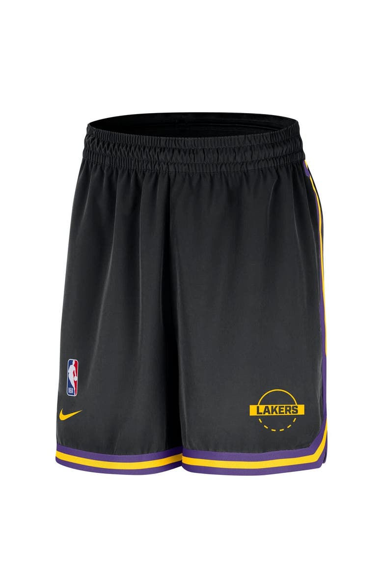 Nike Men's Nike Black Los Angeles Lakers Authentic Practice DNA Woven Performance Shorts, Alternate, color, Black