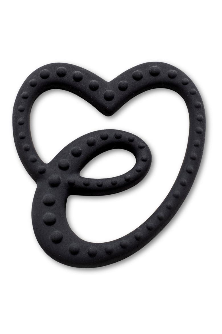Kids' Sensory Rubber Teether, Main, color, BLACK