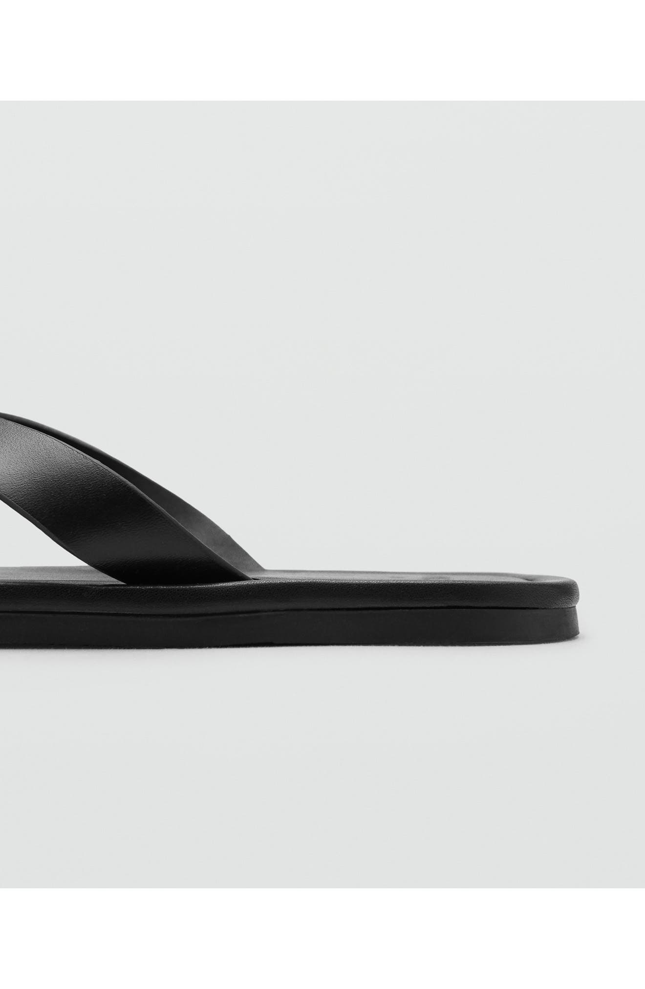 Leather Flip Flop, Alternate, color, BLACK