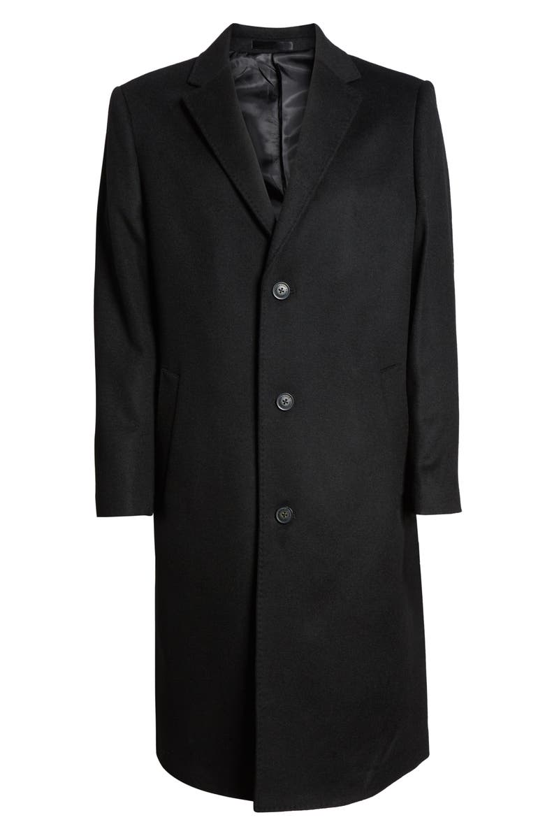 Hart Schaffner Marx Sheffield Classic Fit Wool & Cashmere Overcoat, Alternate, color, Black