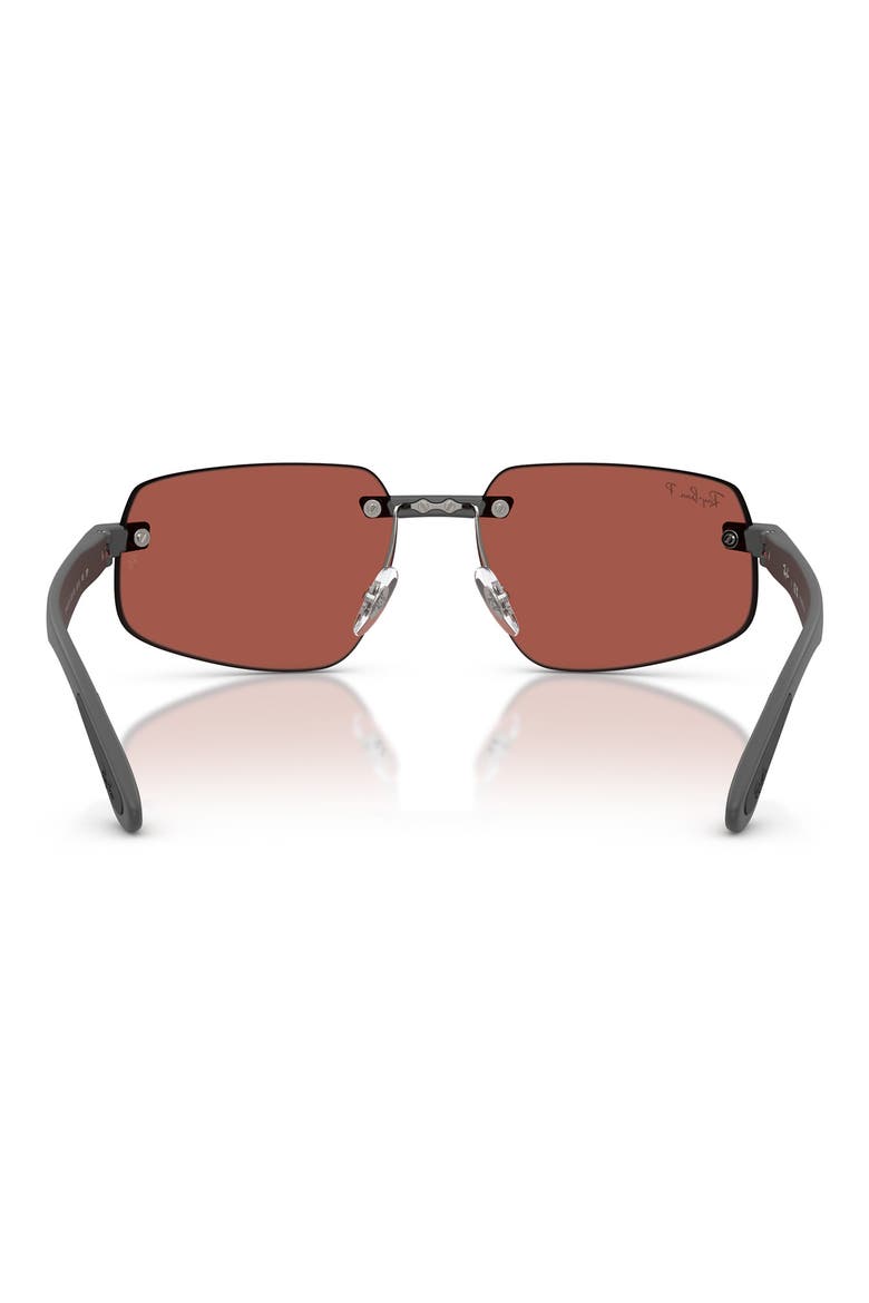 60mm Polarized Irregular Sunglasses, Alternate, color, SAND GREY / POLAR RED