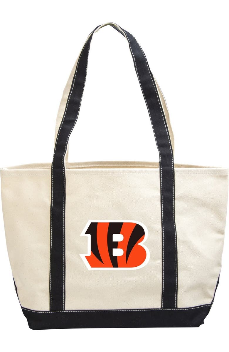 LOGO BRANDS Cincinnati Bengals Canvas Tote Bag, Main, color,