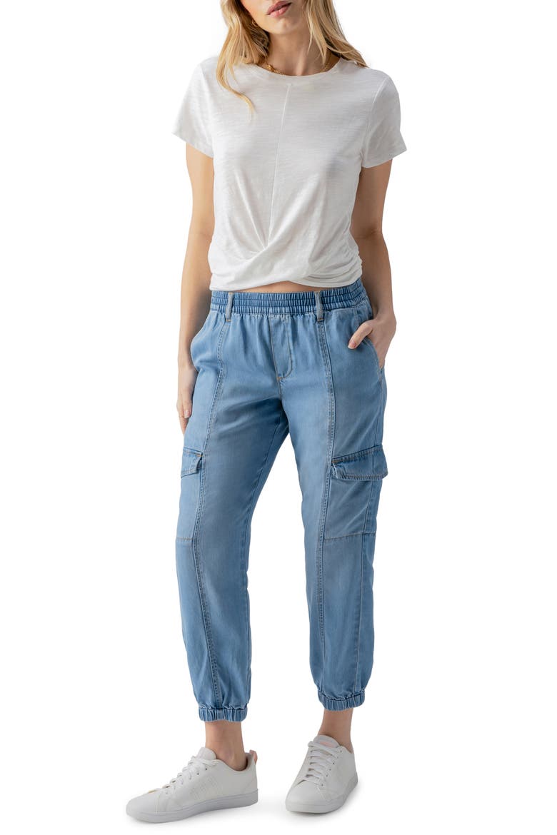 Relaxed Rebel Chambray Cargo Joggers, Alternate, color, SUN DRENCH
