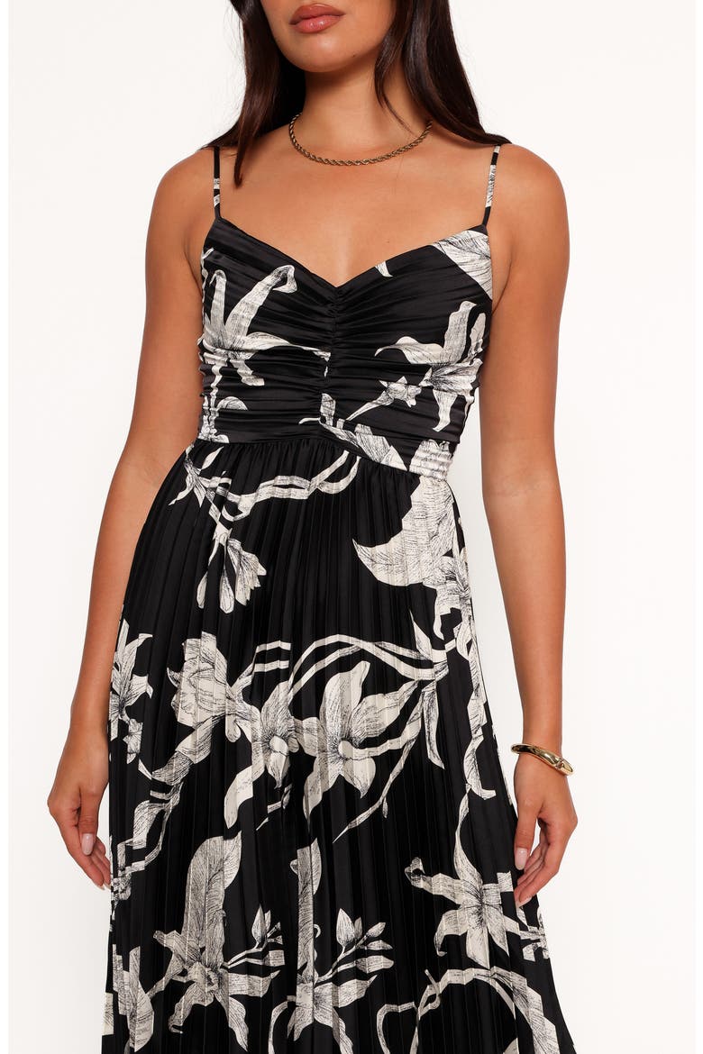 Angelique Floral Pleated Wide Leg Jumpsuit, Alternate, color, BLACK FLORAL