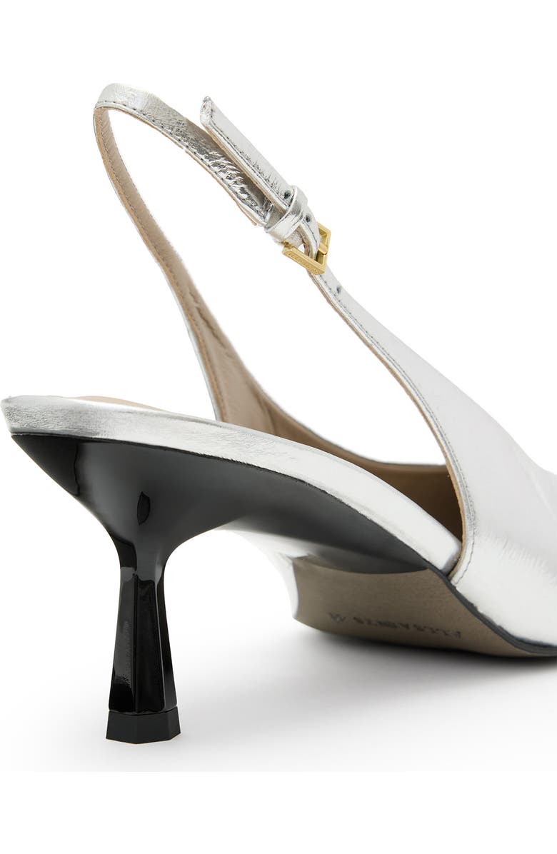 AllSaints Denver Pointed Toe Slingback Pump, Alternate, color, Silver/ Gold