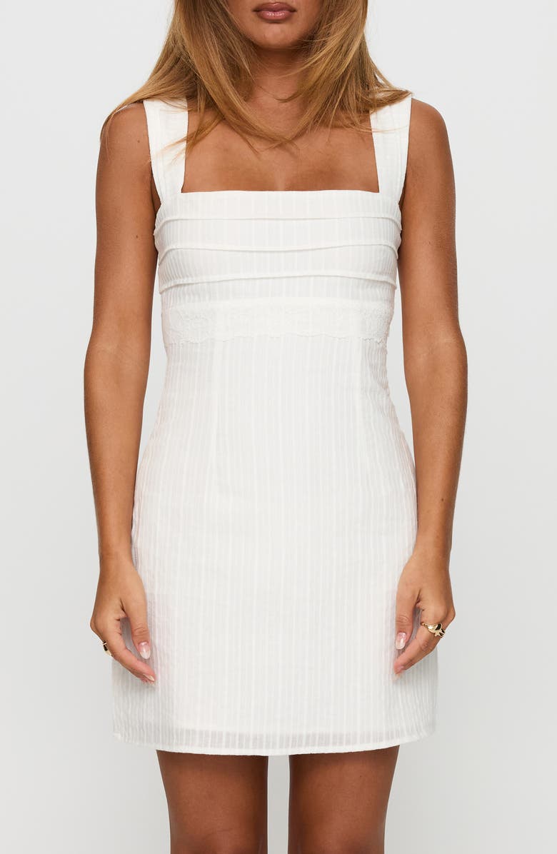 Princess Polly Anyone But You Tie Back Sleeveless Minidress, Main, color, White