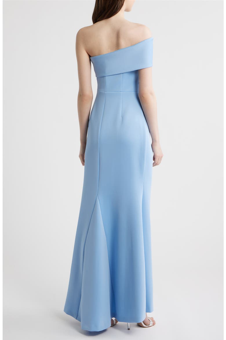 One-Shoulder Ruched Gown, Alternate, color, LAKE
