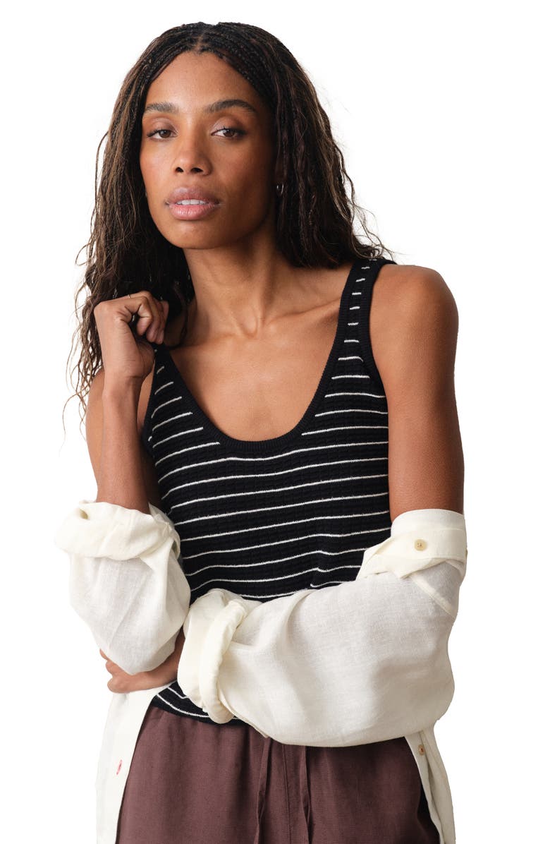 Marine Layer Siena Sweater Tank, Alternate, color, Neutral Stripe