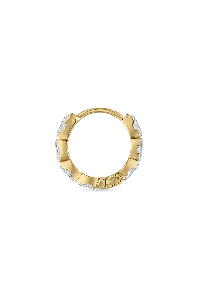 Single Diamond Marquise Eternity Hoop Earring, Alternate, color, YELLOW GOLD
