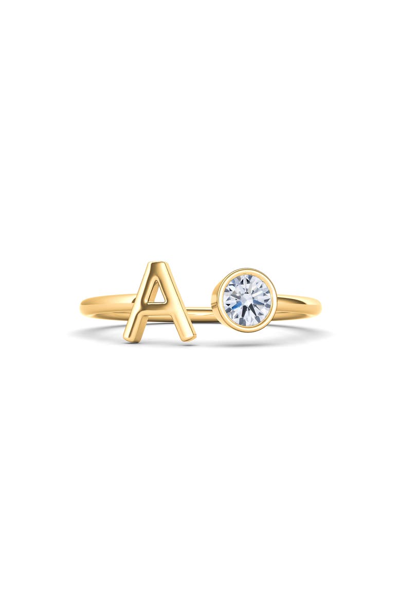 Lab Grown Diamond Letter Ring, Main, color, 18K YELLOW GOLD - A