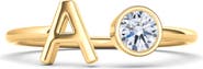 HauteCarat Lab Grown Diamond Letter Ring