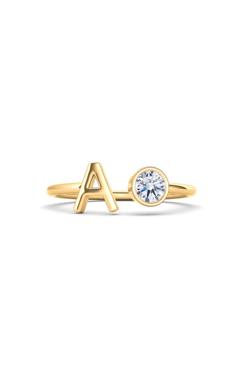Hautecarat Lab Grown Diamond Letter Ring In 18k Yellow Gold - A
