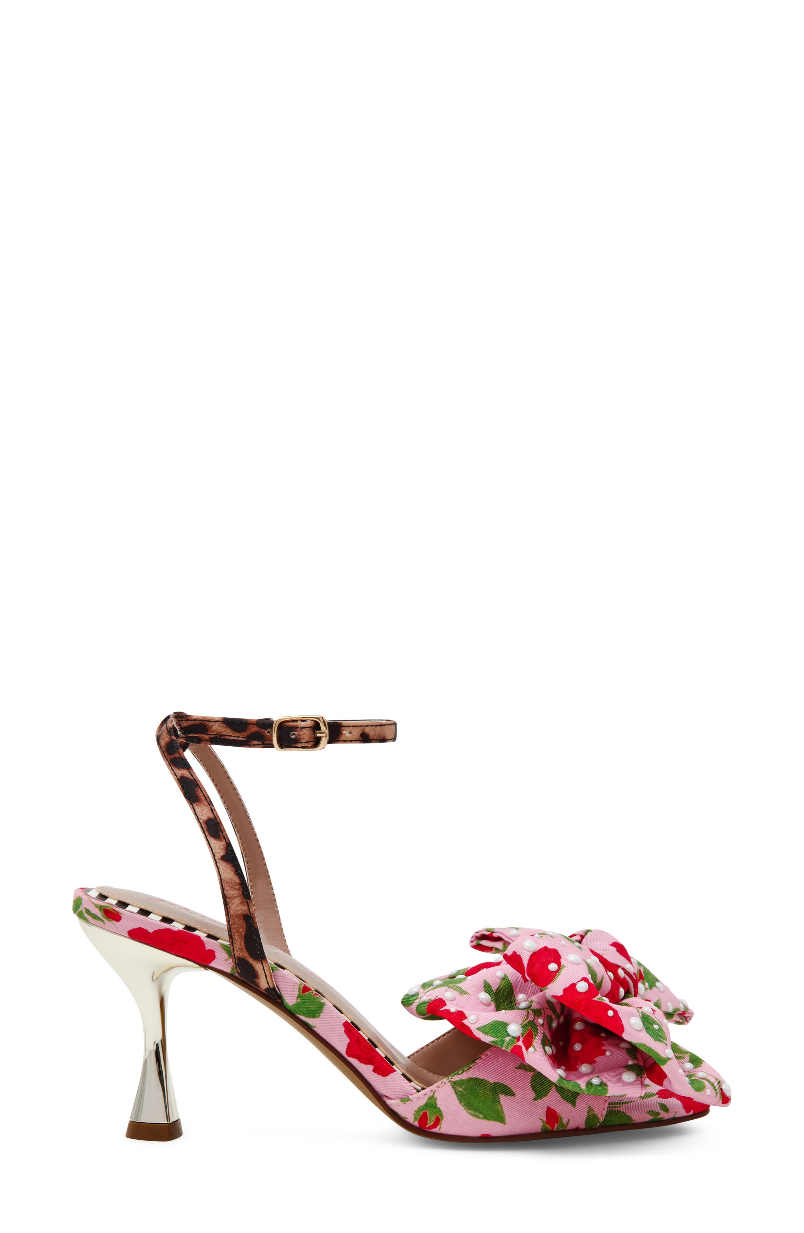 Arden Ankle Strap Sandal, Alternate, color, PINK ROSE FLORAL