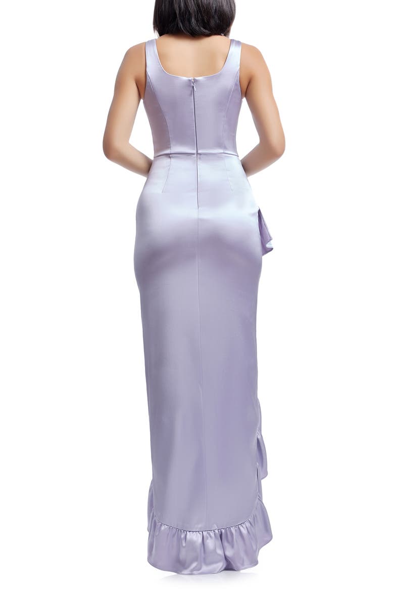 Charlene Ruffle Satin Gown, Alternate, color, DUSTY LAVENDER