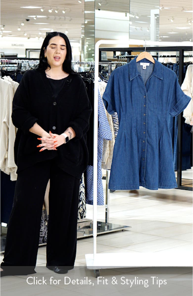 Pleated Denim Shirtdress, sales video thumbnail