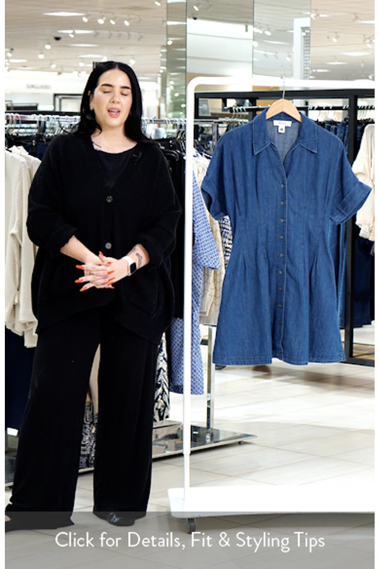 Pleated Denim Shirtdress video