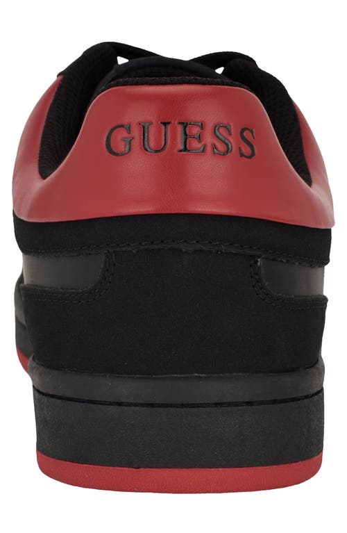Guess Lasen Sneaker In Black/red