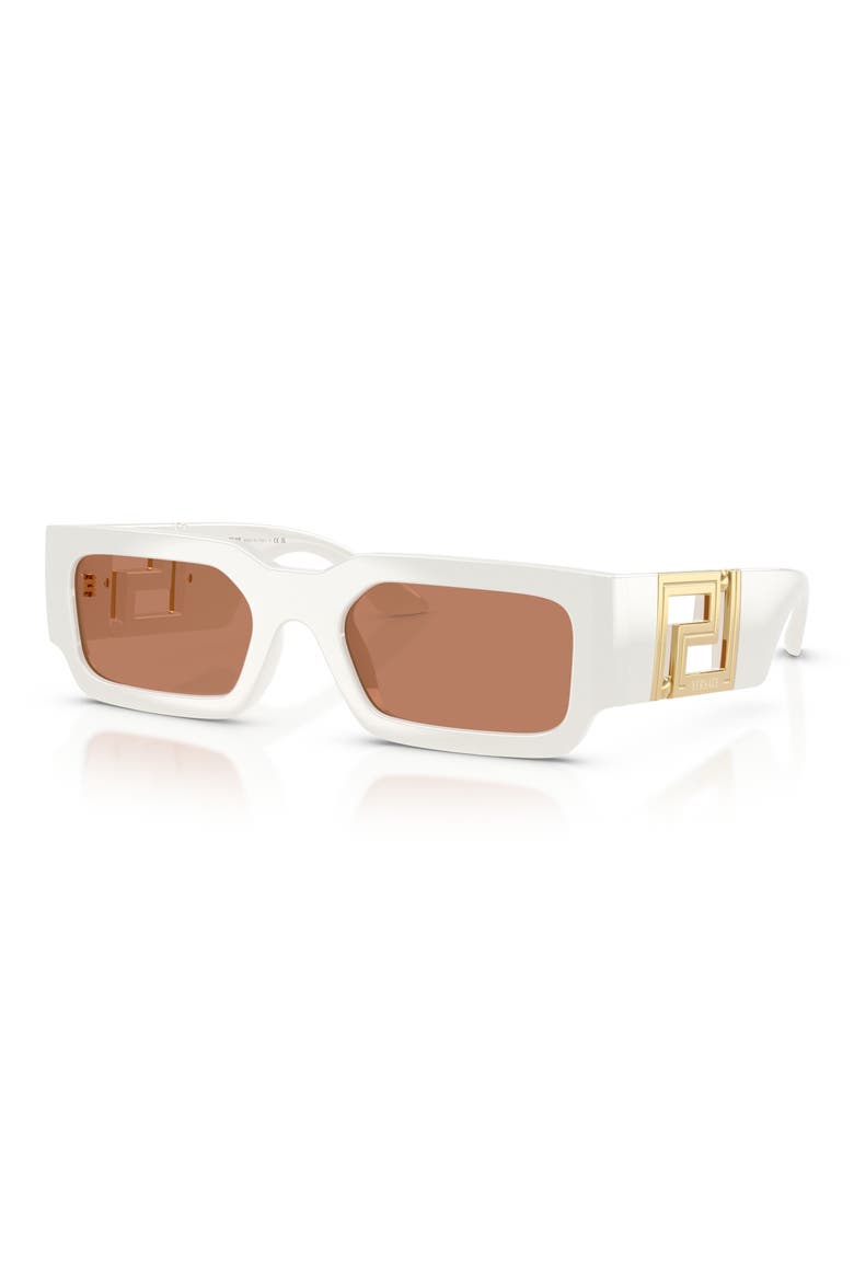54mm Rectangular Sunglasses, Alternate, color, TALC / BROWN