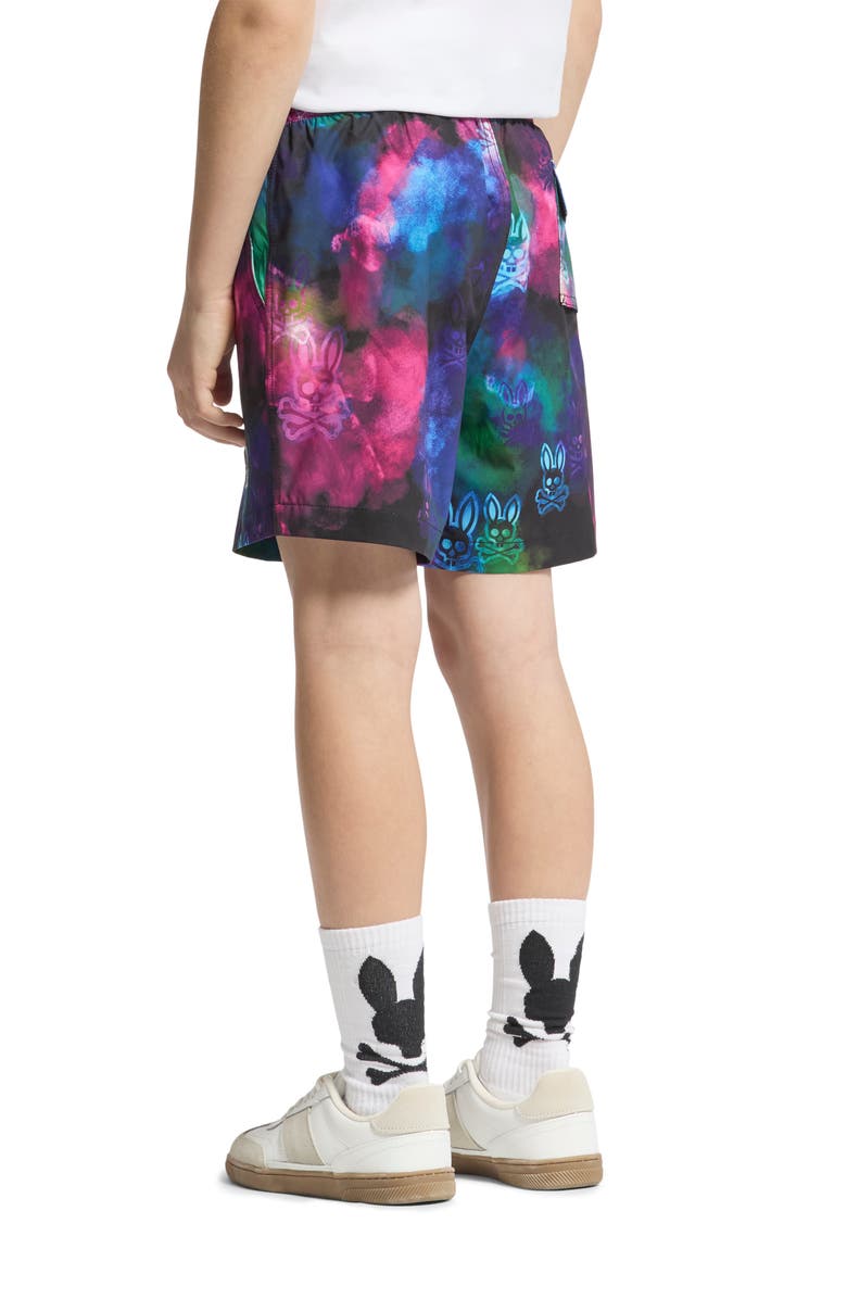 Psycho Bunny Kids' Dokos Swim Trunks, Alternate, color, Black