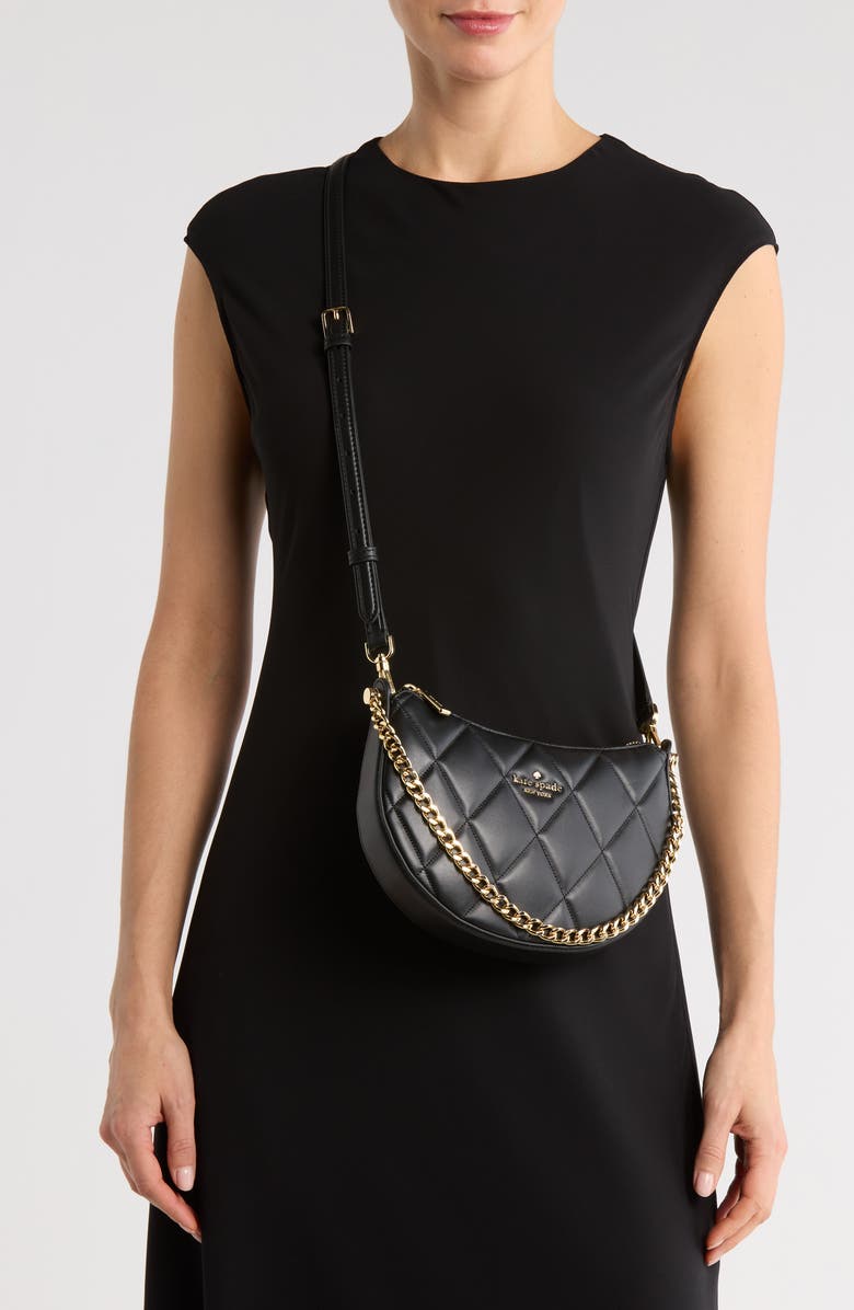 Kate Spade New York carey quilted crossbody bag, Alternate, color, Black