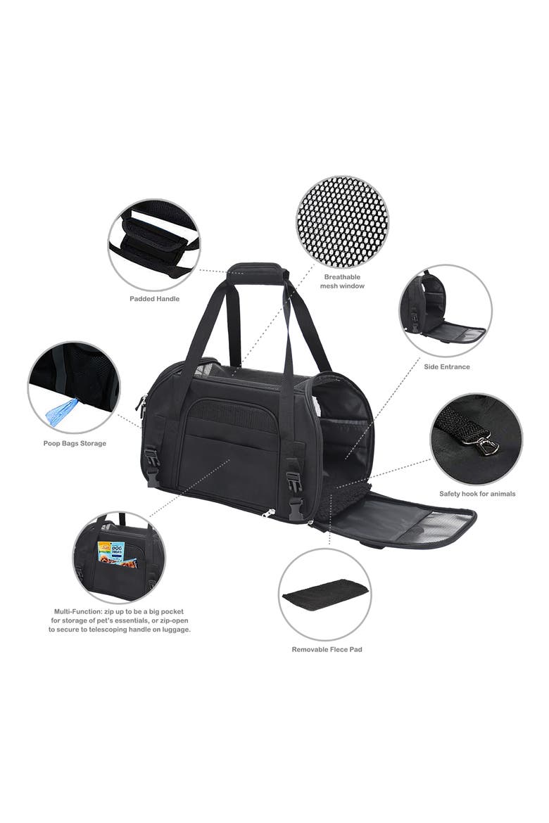 Soft Sided Pet Carrier, Alternate, color, BLACK