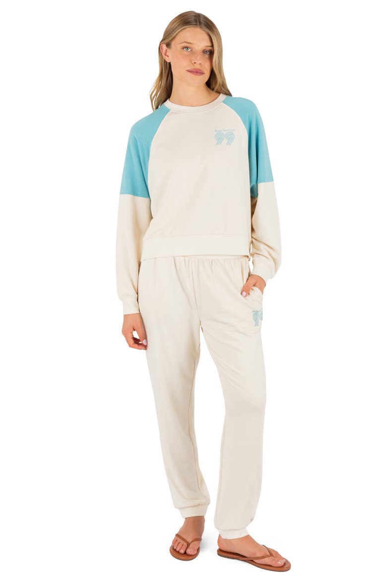 Rollers Colorblock Crew Neck Sweatshirt, Alternate, color, OFF WHITE