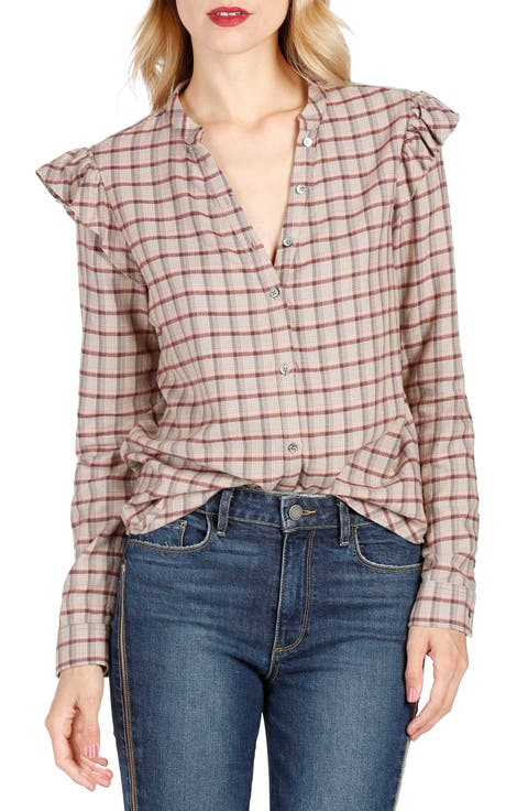 Jenelle Ruffle Plaid Shirt