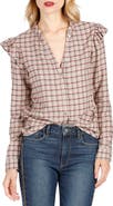 PAIGE Jenelle Ruffle Plaid Shirt
