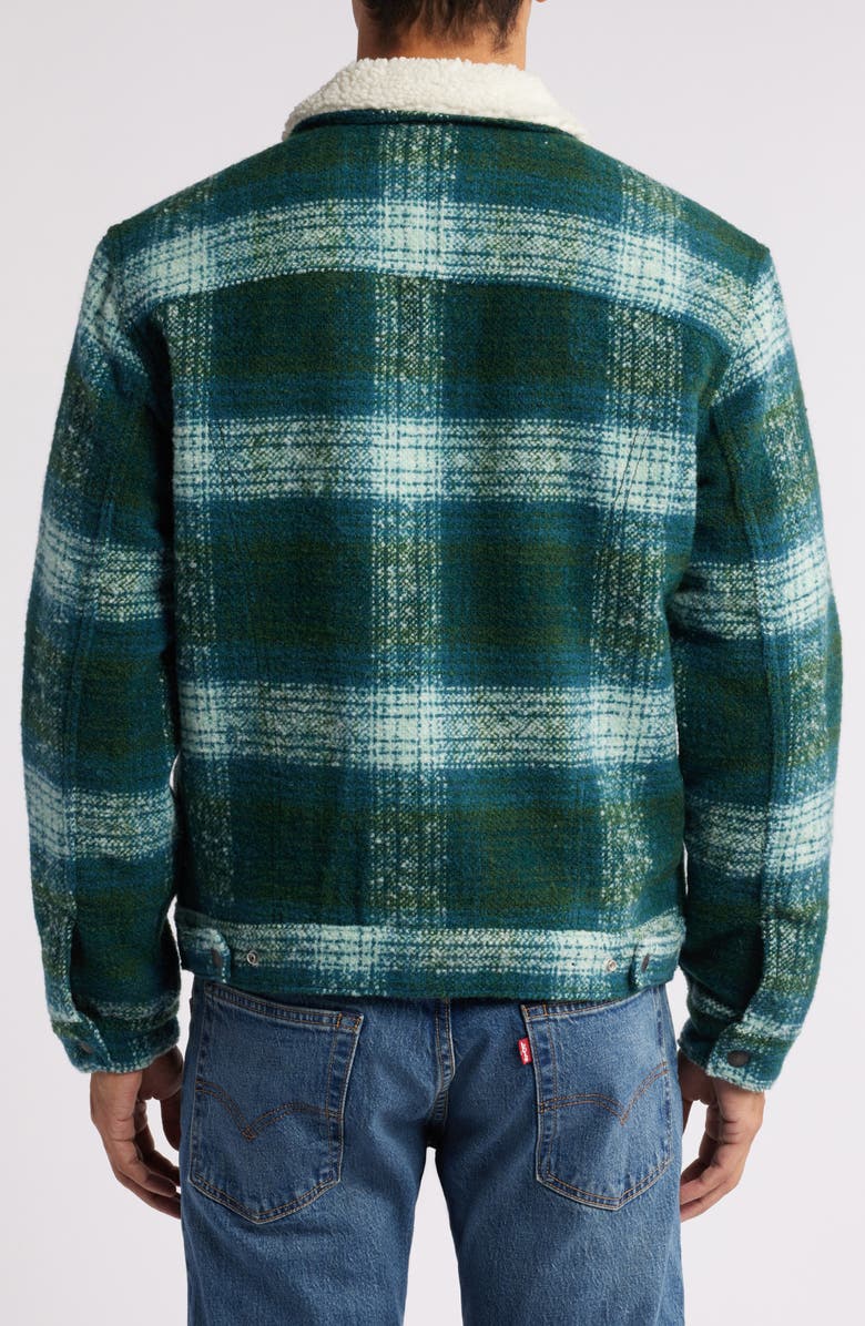 Levi's<sup>®</sup> Type 3 Plaid High Pile Fleece Lined Trucker Jacket, Alternate, color,