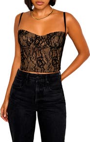 Good American Lace Underwire Bustier Top