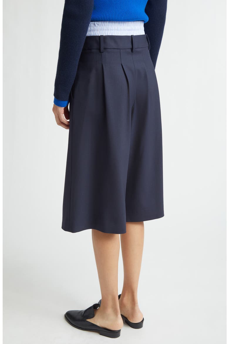 Double Waistband Stretch Wool Culotte Pants, Alternate, color, DARK SAPPHIRE