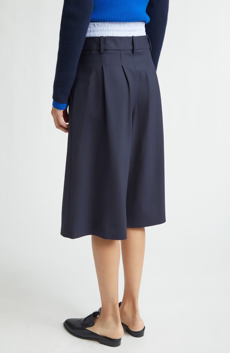 MONSE Double Waistband Stretch Wool Culotte Pants, Alternate, color, Dark Sapphire