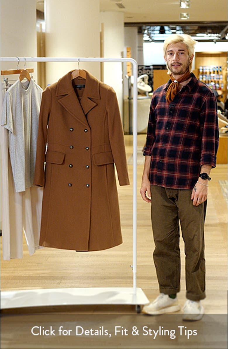 Wool Blend Double Breasted Coat, sales video thumbnail