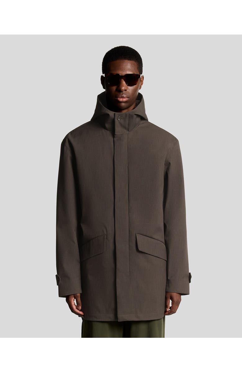 Lyle & Scott Long Sleeve Hooded Military Parka Jacket, Main, color, Charcoal Marl