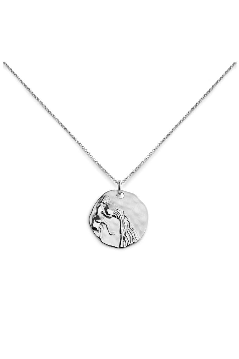 Zodiac Charm Pendant Necklace, Main, color, SILVER AQUARIUS
