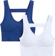 90 DEGREE BY REFLEX Bianca 2-Pack V-Neck Rib Seamless Bralettes