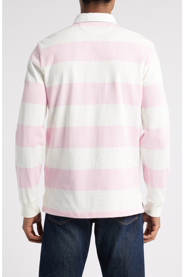 Classic Fit Stripe Long Sleeve Rugby Shirt, Alternate, color, PINK/WHITE HERITAGE ICONS BEAR