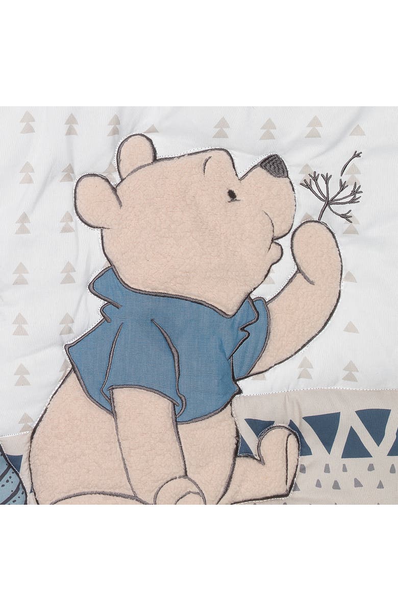 Lambs & Ivy Disney Baby Forever Pooh Bear 3-Piece Baby Crib Bedding Set, Alternate, color, Blue