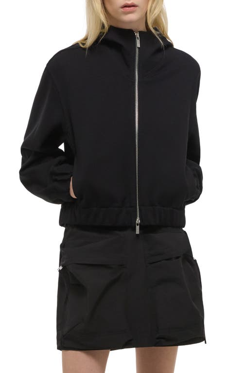 Helmut Lang Hooded Front Zip Jacket In Black