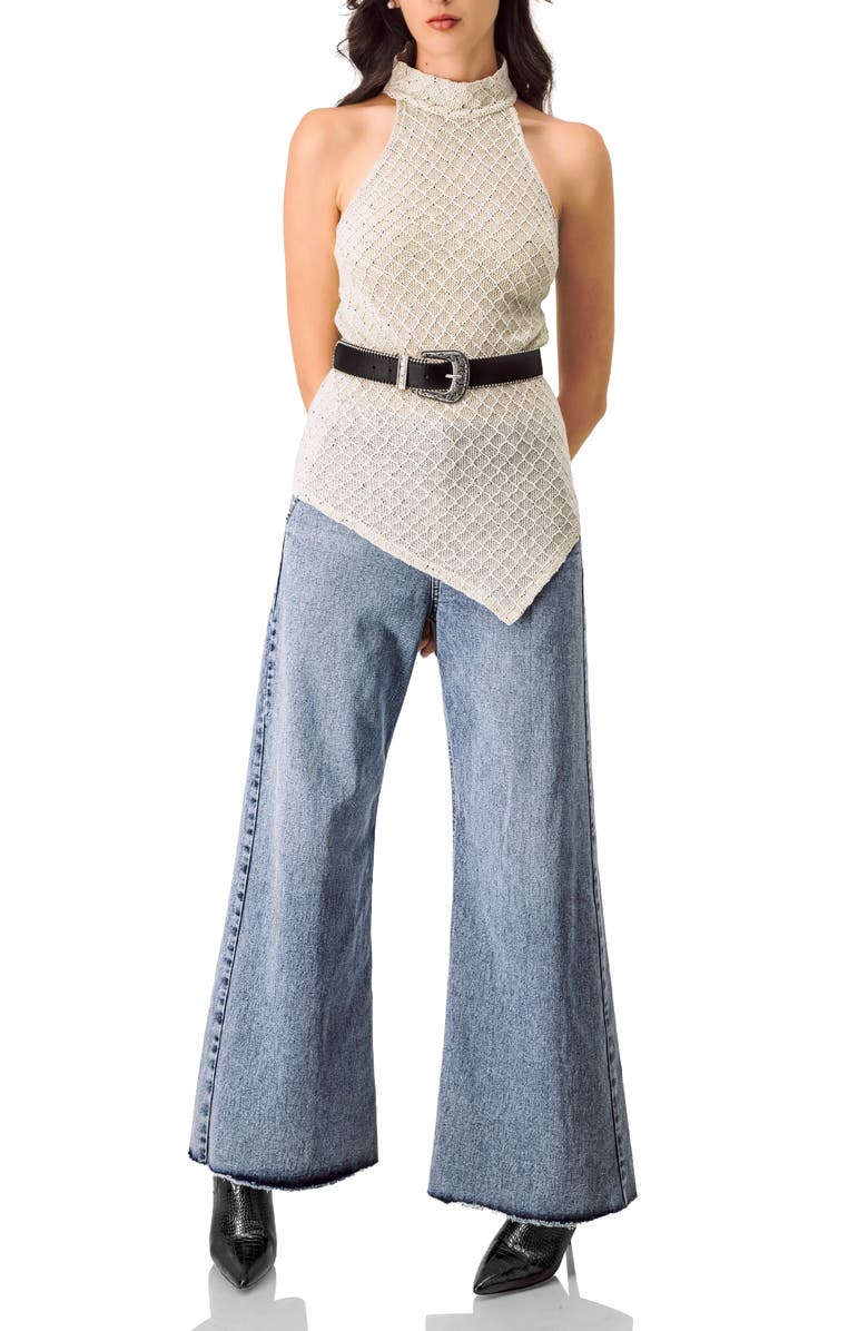 IVONNE Knit Halter Neck Sleeveless Top, Alternate, color, Natural