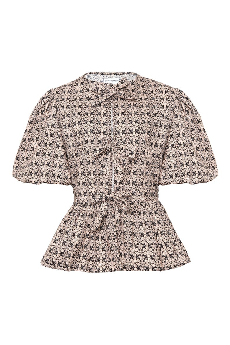 Orquid Tie Front Stretch Cotton Top, Alternate, color, CRUDO/CRUDO