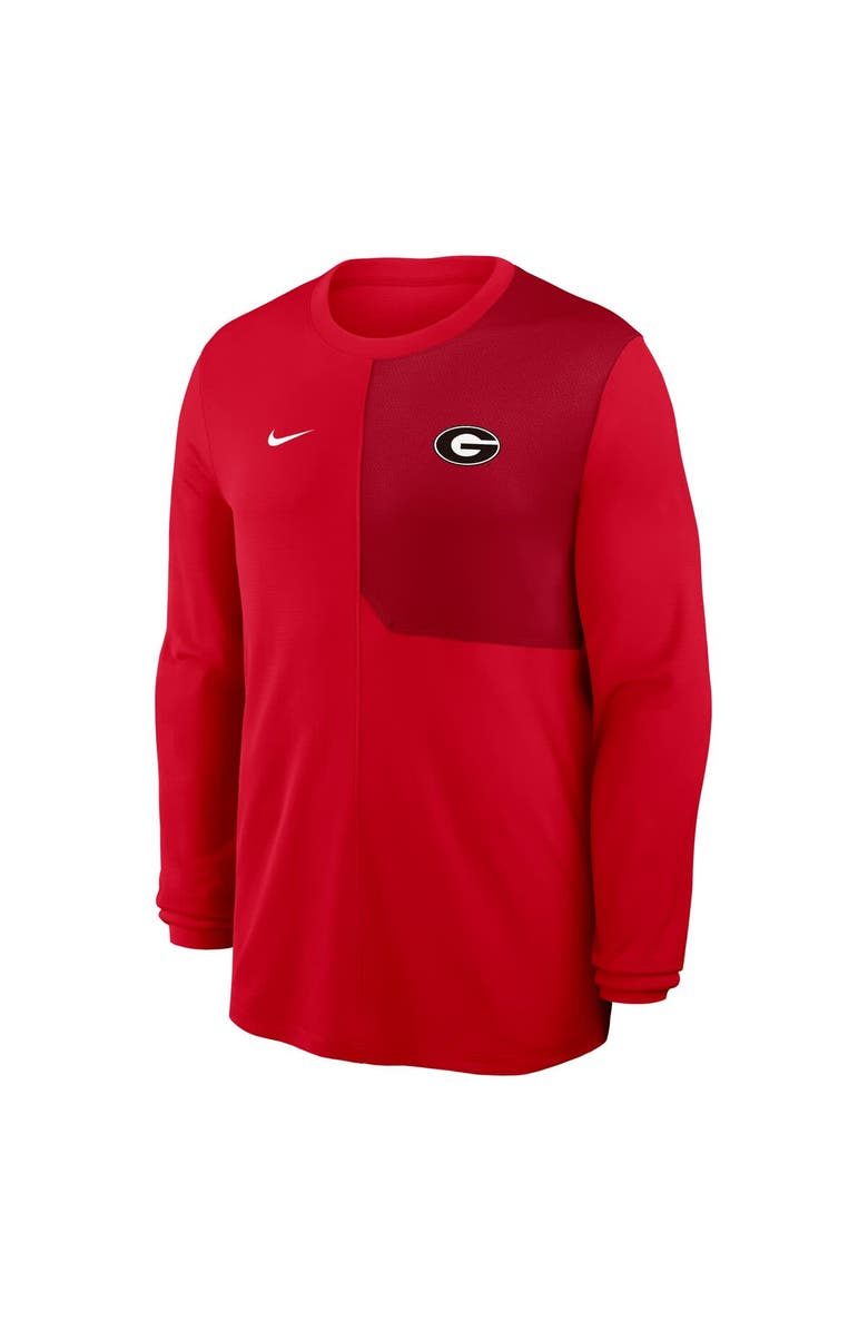 Nike Men's Nike Red Georgia Bulldogs 2025 Sideline Coach UV Performance Long Sleeve T-Shirt, Alternate, color, Red