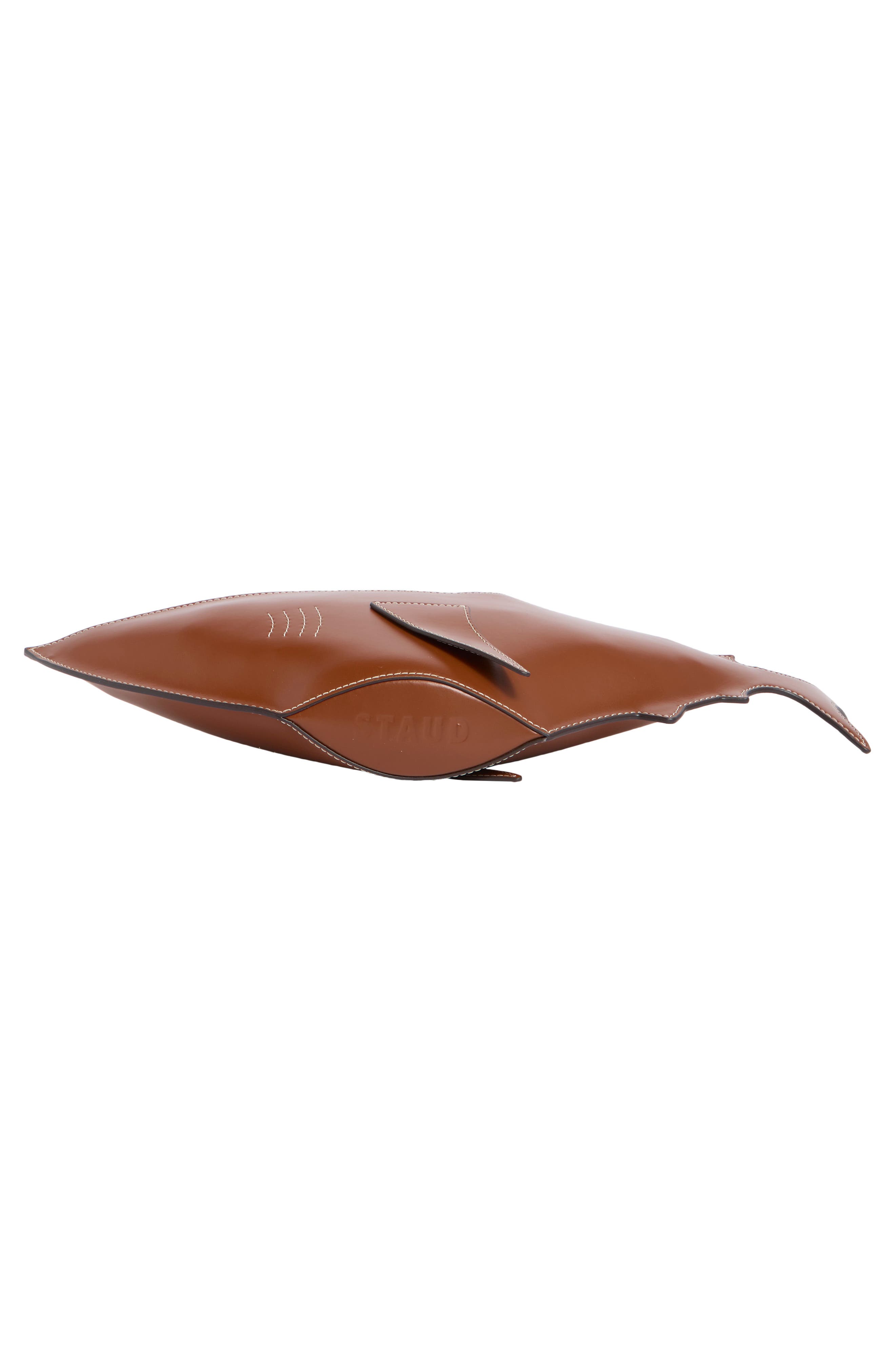 STAUD Leather Shark Bag, Alternate, color, Tabacco